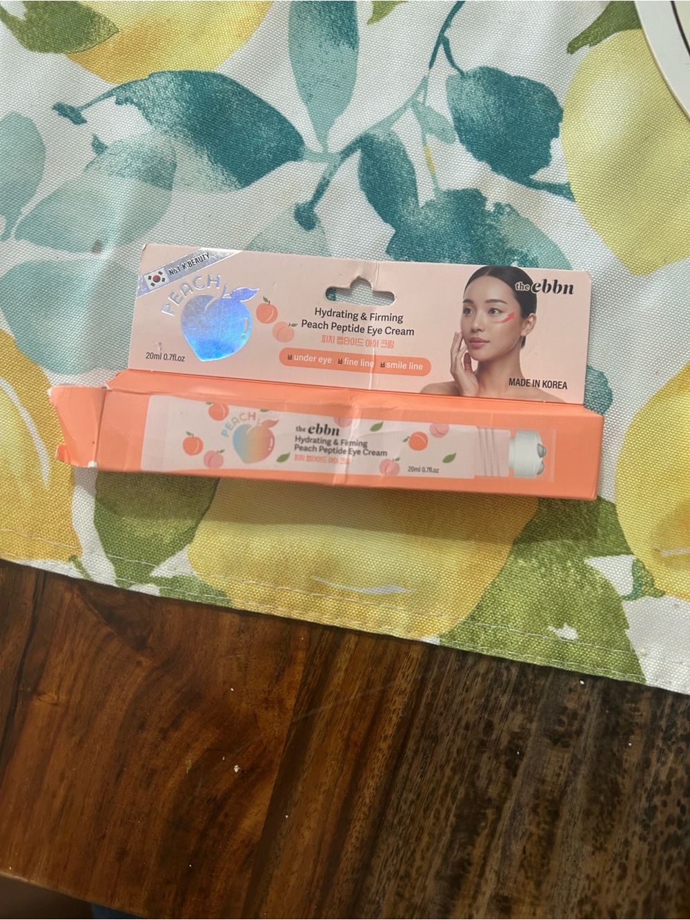 the ebbn Hydrating & Firming Peach Peptide Eye Cream - Peach/Coral